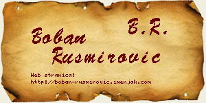Boban Rusmirović vizit kartica